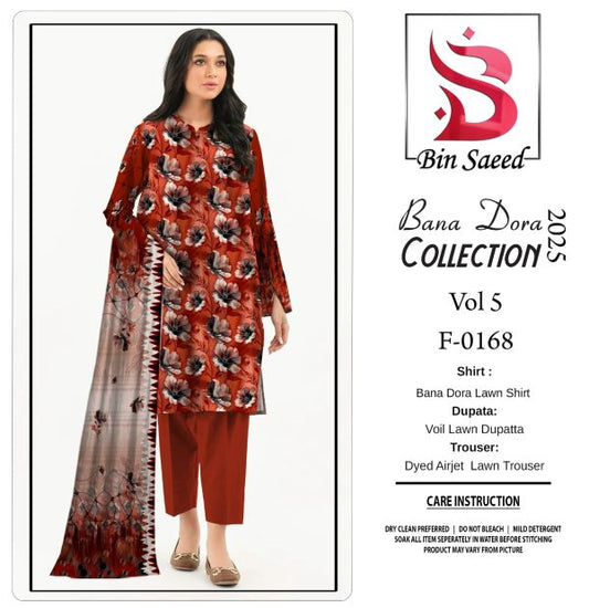 Binsaeed  Bana Dora 3piece Unstitched Suit