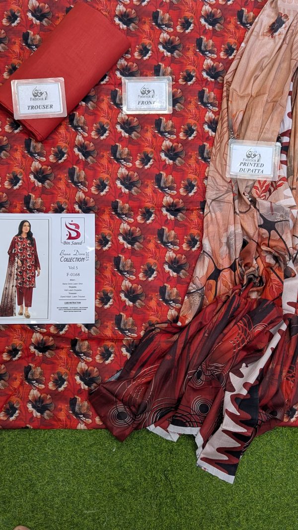 Binsaeed  Bana Dora 3piece Unstitched Suit