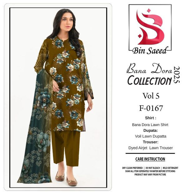 Binsaeed Bana Dora 3piece Unstitched Suit