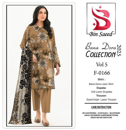 Binsaeed Bana Dora 3piece Unstitched Suit