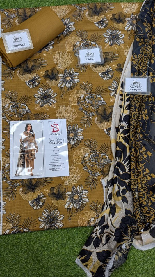 Binsaeed Bana Dora 3piece Unstitched Suit