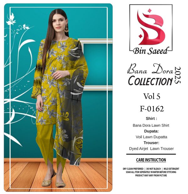 Binsaeed Bana Dora 3piece Unstitched Suit
