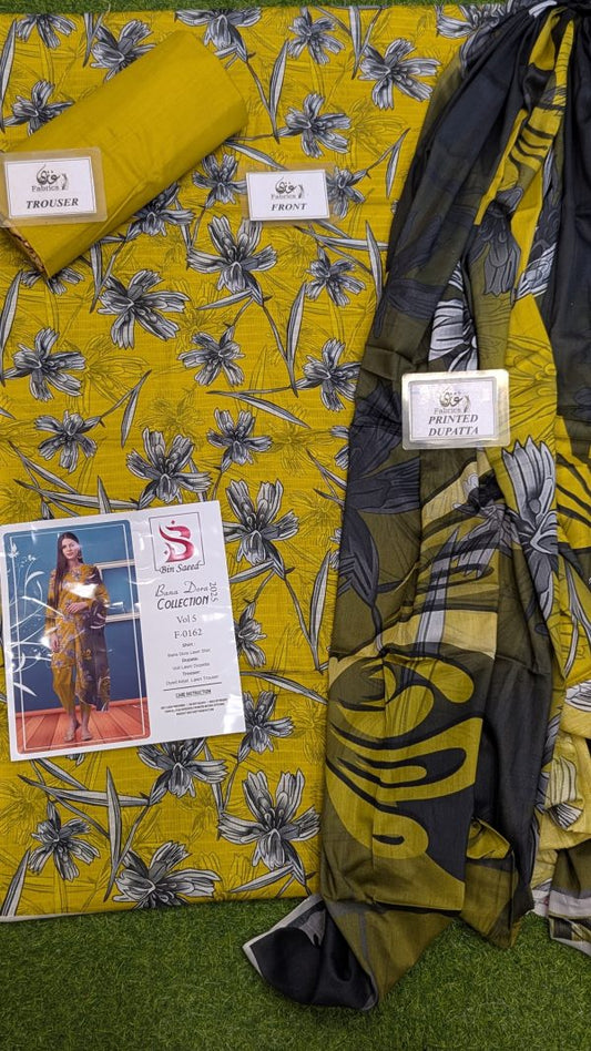 Binsaeed Bana Dora 3piece Unstitched Suit
