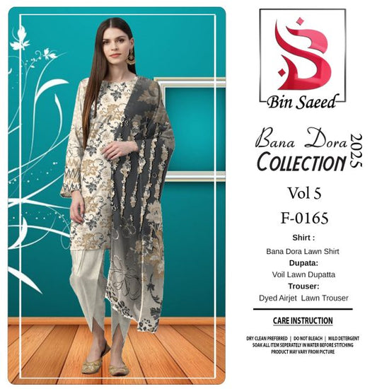 Binsaeed Bana Dora 3piece Unstitched Suit