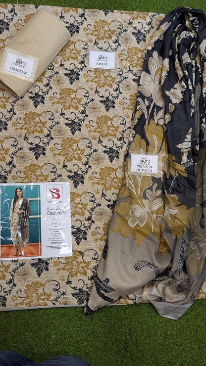 Binsaeed Bana Dora 3piece Unstitched Suit