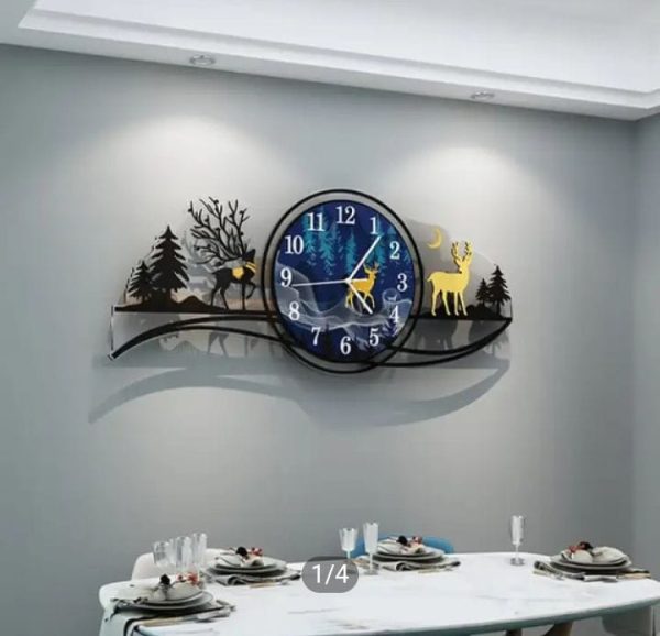 Forest Figure Deer 3d Wood Wall Clock
