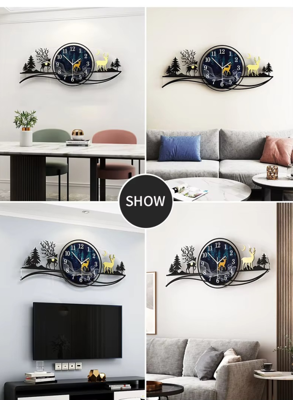 Forest Figure Deer 3d Wood Wall Clock