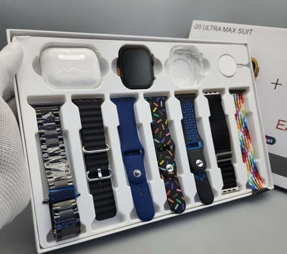 I20 Ultra Max Suit Smart Watch 10 In 1 Box with Airpods2