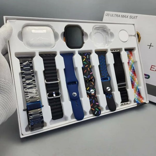 I20 Ultra Max Suit Smart Watch 10 In 1 Box with Airpods2