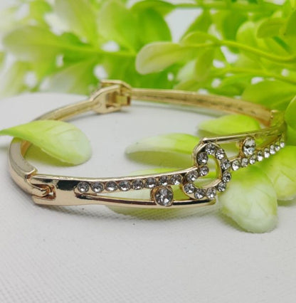 Adjustable Heart-link Crystal Bracelet
