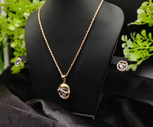 Timeless Elegance Gold Pendant Necklace Set
