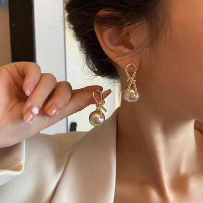 Knot Pearl Earrings Clip