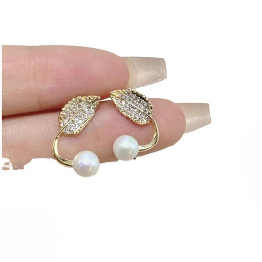 Leaf Pearl Earrings