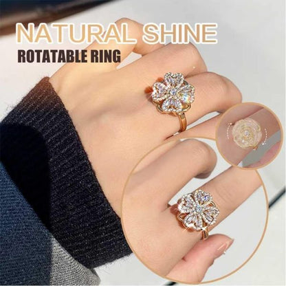 Lucky Four-leaf Clover Rotating Anxiety Ring