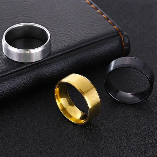 Pack Of 3 Gold Plated & Silver Plated Band Rings For Unisex