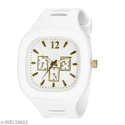 Stylish Black Silicone Strap Watch