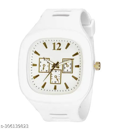 Stylish Black Silicone Strap Watch