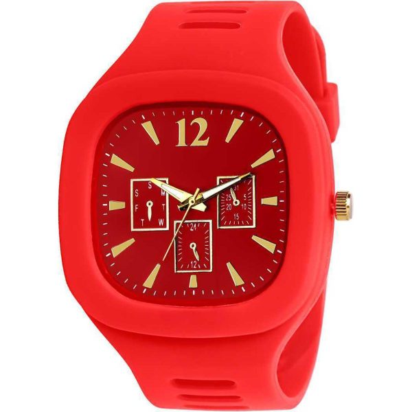 Stylish Black Silicone Strap Watch