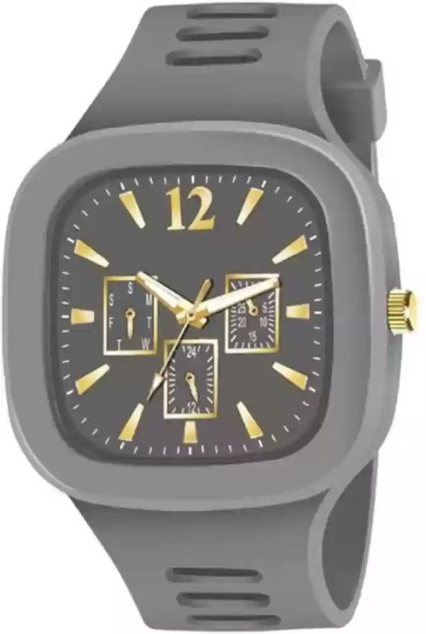 Stylish Black Silicone Strap Watch