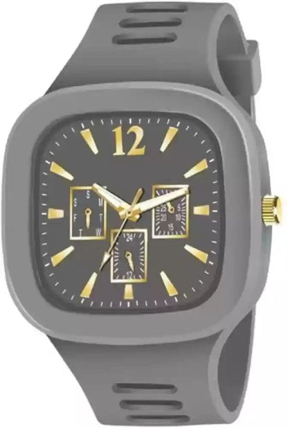 Stylish Black Silicone Strap Watch
