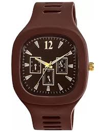 Stylish Black Silicone Strap Watch